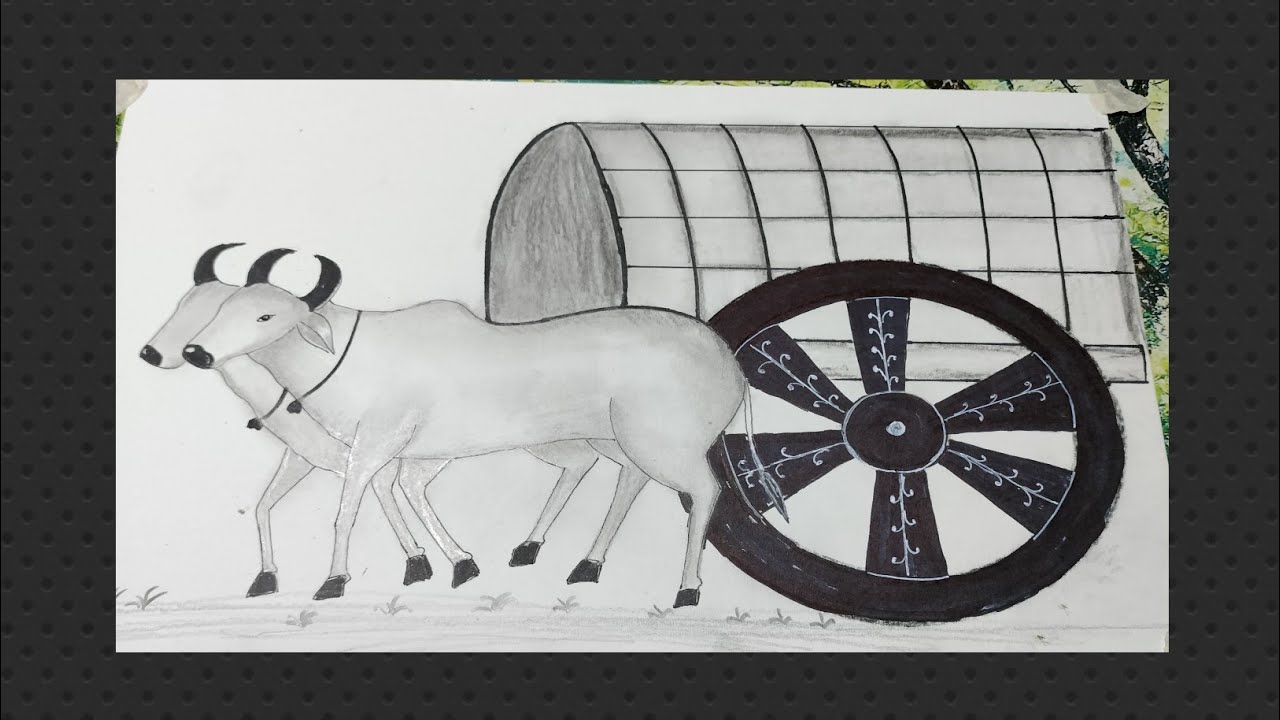 How To Draw Bullock Cart Step By Step Bullock Cart Pencil Drawing ...