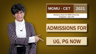 Admissions for UG \u0026 PG - MGMU-CET- MGM University Aurangabad