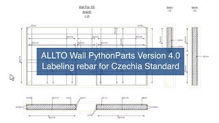 ALLTO Wall PythonParts - Labeling rebar for Czechia Standard