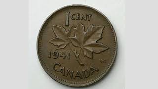 GEORGE VI CANADA 1941 1 Cent Coin VALUE