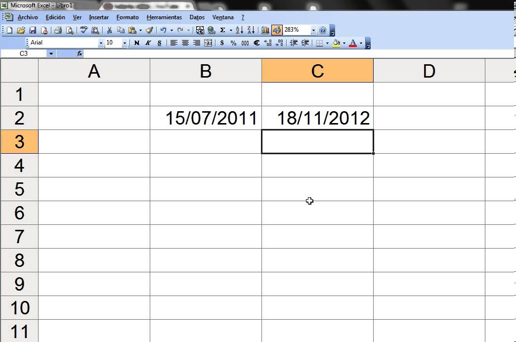 Calcular Dias Entre Dos Fechas En Excel 1 - YouTube