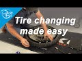 full length: Quick and easy motorcycle tire change