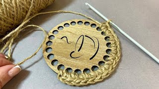 I wonder what will happen? 😉 Crochet jute napkin