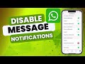 How To Disable WhatsApp Message Reaction Notifications