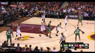 Lebron James picks up his 4th foul vs the Celtics in the 2nd quarter of Game 4, 2017 NBA Playoffs