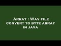 Array : Wav file convert to byte array in java