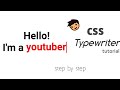 How to create typewriter effect on webpage with css | css typewriter #purecss #coding
