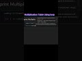 Using a Loop Python Program to Generate a Multiplication Table–Easy Coding Tutorial #tabla #apnacode