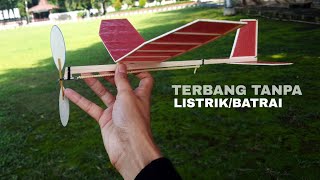 Membuat Pesawat Tanpa listrik Berbahan Kayu dan kertas, pesawat tenaga karet