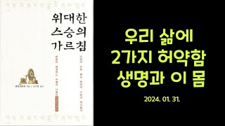 [용수스님 경전강의 0131] 우리 삶에 2가지 허약함 :생명과 이 몸