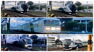 2023.5.6 夕方のJR東日本東海道線を走る特急踊り子号走行シーン（185系含む）