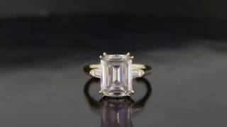 A.B. Elongated Emerald Cut Three Stone Ring