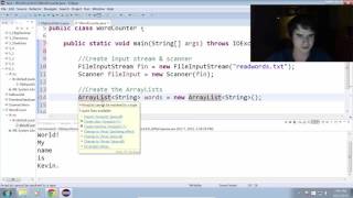 Creating a Word Counting Program in Java (6.1)