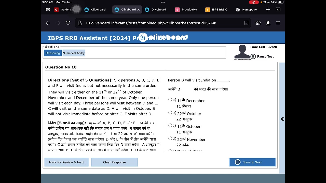 🎯#oliveboard IBPS RRB Clerk Live Mock Test 🏻24-25 June 2024📚Share Your ...