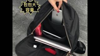 天藍小舖-簡約休閒雙拉鍊尼龍後背包-共2色-$390【A12121049】