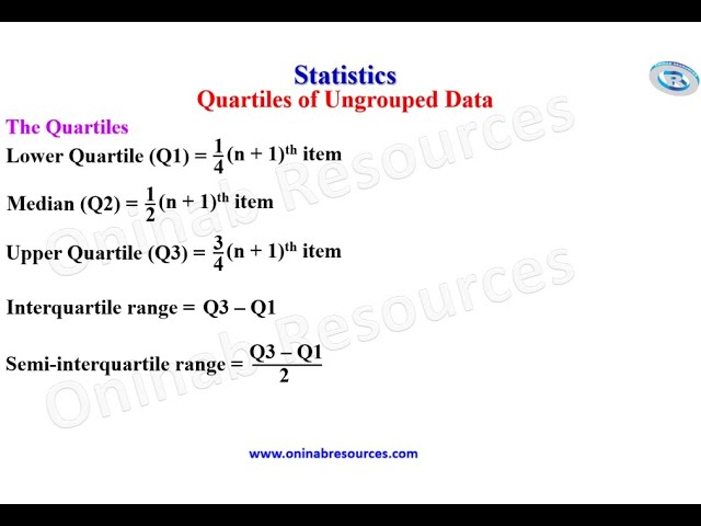 Quartiles Formula Statistics Quartiles Quantiles Calculation