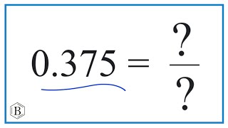 Write 0.375 in Fraction Form (simplified)