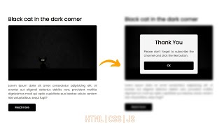How to make a popup model with background blurred | HTML, CSS & JS