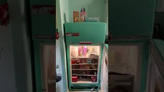 Defrosting restored 1954 GE fridge #tiktok #defrosting #GE #fridge #vintage #appliances #Retro #1950