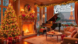 Beautiful Christmas Music 2025 🔥⛄ Cozy Christmas Ambience Clacking Fireplace 🎄Calm, Relax, Study 🌛