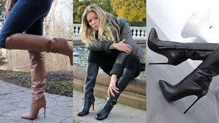 BEST IDEAS FOR LADIES OF ATTRACTIVE LEATHER SUPER HIGH HEEL LEATHER OVER KNEE HIGH HEEL BOOTS DESIGN