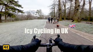 POV Road Bike Ride at - 4°C, Cycling in England 🏴󠁧󠁢󠁥󠁮󠁧󠁿 [4K]