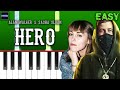 Alan Walker & Sasha Sloan - Hero - Piano Tutorial [EASY]