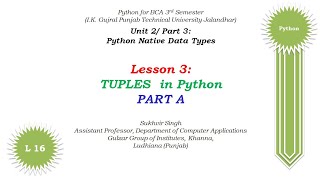 Python Theory Part 16A: Python Native Data Types (Tuples)