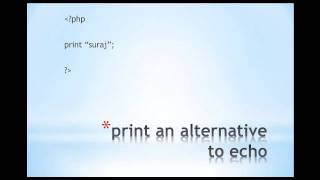 Basics PHP:- Lecture 2: echo,print & comments