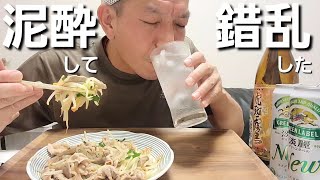 傷心して涙が出そうなので、酒で癒し飯を食らう…バツ2絶望底辺中年の宴【家飲み】【１人晩酌】【酒テロ】