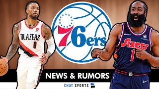 LATEST 76ers Rumors: Damian Lillard TRADE For Tyrese Maxey? James Harden Signing With Suns?