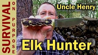 Uncle Henry 183 UH Elk Hunter Knife and How To Make Rawhide Lacing