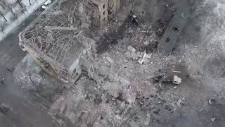Drone pics show damage after strike on Kramatorsk