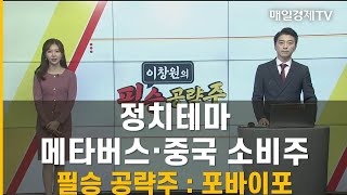 [이창원의 필승 공략주] 정치테마ㆍ메타버스ㆍ중국 소비주 / 필승 공략주 : 포바이포 / 이창원 MBN골드 매니저 / 황금전략 / 매일경제TV