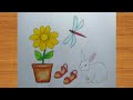 Cara menggambar flora fauna dan benda mudah || Drawing All Bara