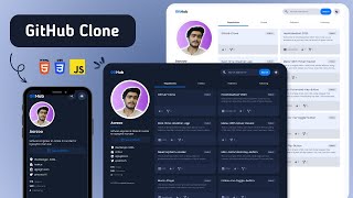 Building a Dynamic GitHub Clone from Scratch with HTML, CSS, and JavaScript || Source Code 🌟🔥