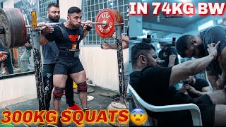 300KG SQUATS IN 74KG BW||My Heaviest Lift Ever||Guru ji Mukesh Gahlot \u0026 Bhaskar Shah