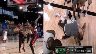 Giannis Antetokounmpo Gets SCARY ANKLE INJURY ( Giannis is in Pain) | NBA Playoffs | Bucks vs Heat