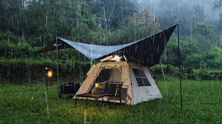 Long Heavy Rain Camping 🌧🌩 BEST Camping in the rain