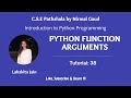 Python Function Arguments: Tutorial 38