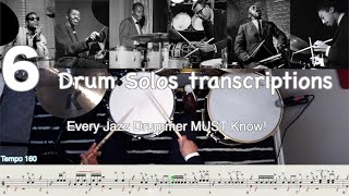 6 Drum Solos Every Jazz Drummer MUST Know! + transcriptions