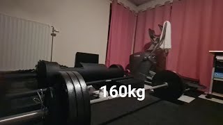 Deadlift 3x3 session, 160kg