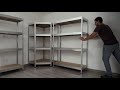 organización del garaje con las estanterías metálicas corner y stabil rivet galvanizado. ar shelving