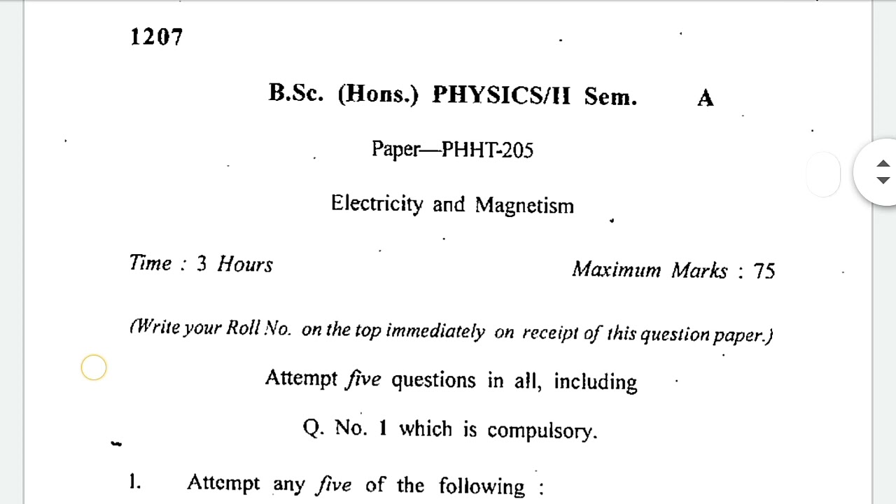 Electricity And Magnetism Paper-2 | Semester 2 | B.Sc.(H) Physics ...