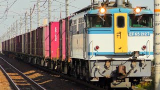 【4K】5087レ EF65-2127(カラシ)+コキ19B @栗東・JR野江