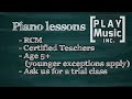 Piano lessons at Play Music Inc.