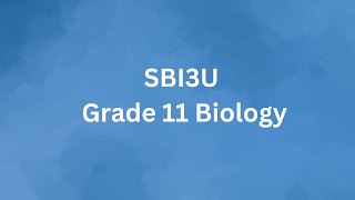 SBI3U  Grade 11 Biology