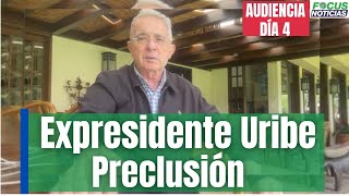 En vivo l Audiencia. Álvaro Uribe. Fiscalía pide preclusión por soborno a testigo y fraude procesal