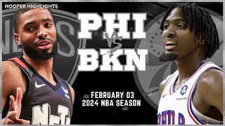Philadelphia 76ers vs Brooklyn Nets  Game Highlights | Feb 2 | 2024 NBA Season