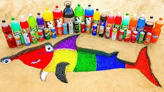 How to make Rainbow Hammerhead Sharks with Orbeez, Big Coca Cola, Fanta vs Mentos & Popular Sodas